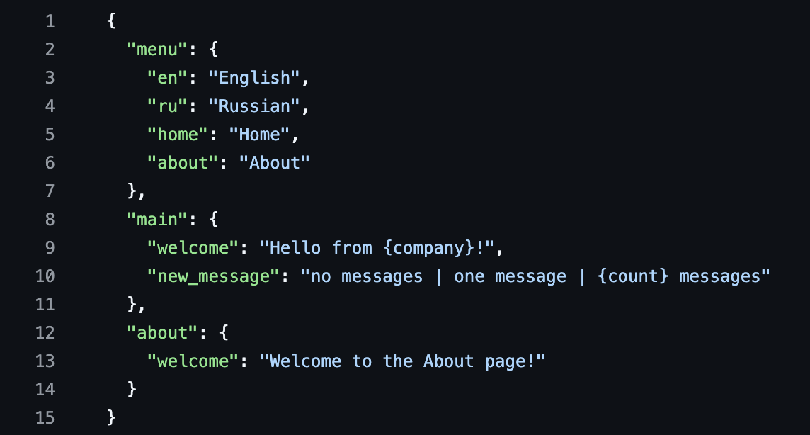 1. Use Separate Resource FilesHard-coded localizable elements can complicate the localization process. To avoid this, start by identifying all localizable text and store it in separate resource files for each language your software supports. This approach simplifies the management of localization efforts. Opt for file formats such as JSON, ARB, YAML, XLIFF, Android Resources, or Apple strings, depending on your programming language or framework. Keep translation content organized by nesting strings into logical groups and assigning clear, descriptive names to each string. For instance, a name like "Primary CTA" is far more useful than something generic like "Abc."